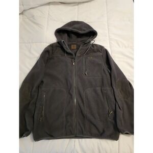 KIVUL Fleece Hoodie Jacket Men's XL Gray Full Zip Outdoor Hooded Sweater